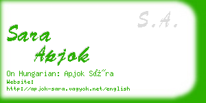 sara apjok business card